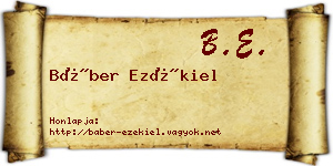 Báber Ezékiel névjegykártya